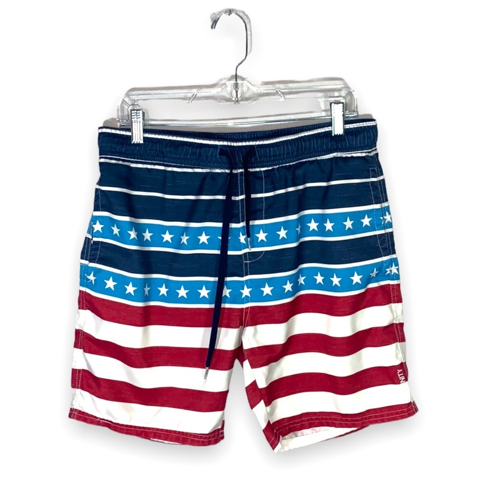 Trinity Collective Patriotic Star & Stripe Swim Trunks Size Large